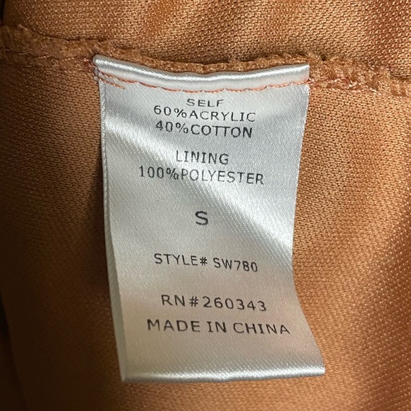 Sweet Lovely by Jen Copper Rust Crochet Short Sleeve Dress w/ Lining Size Small - Picture 7 of 14